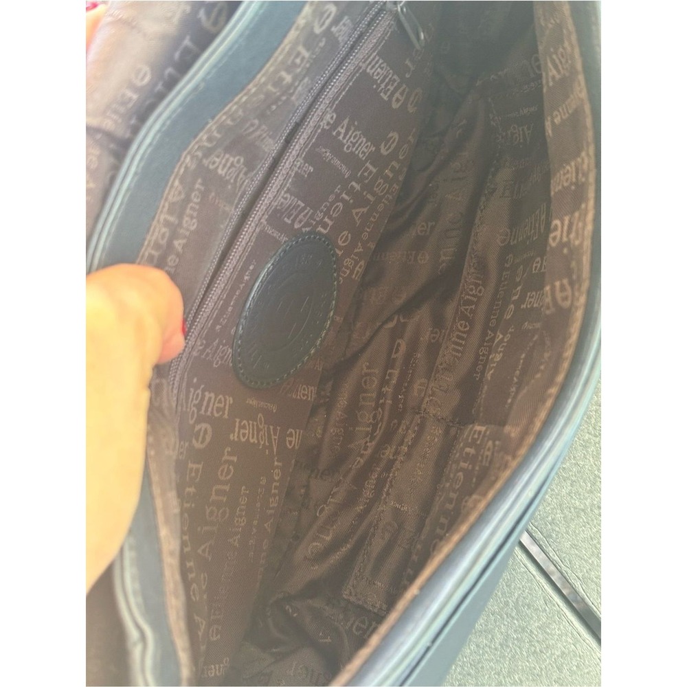 Etienne Aigner Vintage Shoulder Bag Leather Designer VTG Charcoal - Picture 5 of 7